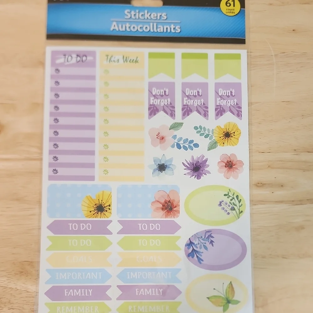 Planer Sticker Set with Decorative Push Pins